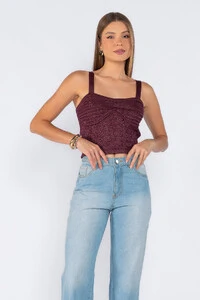 Cropped tricot texturizado