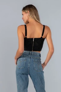 Corselet renda bordada