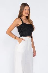 Cropped tricot texturizado