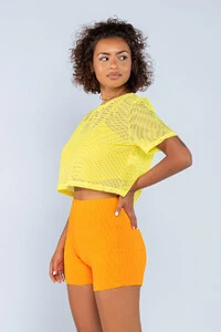 Shorts sport curto em malha tezturizada