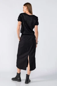 Blusa curta malha foil