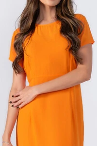 Vestido longo manga com fenda