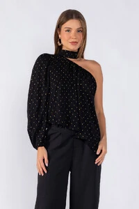 Blusa lurex uma manga
