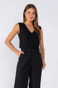 Blusa curta decote v