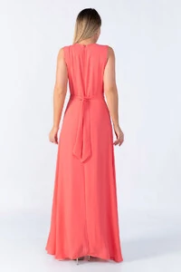 Vestido longo decote transpassado