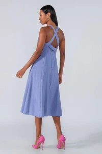 Vestido midi alcas cruzadas