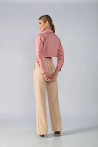 Camisa cropped algodao transpassada