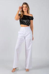 Blusa cropped cetim ciganinha