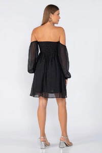 Vestido curto ciganinha manga longa