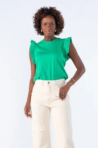 Blusa em algodao muscle babado