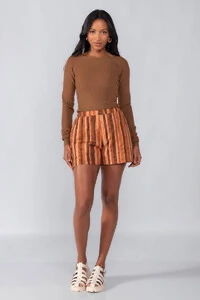Blusa canelada decote quadrado