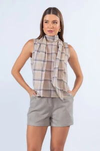 Blusa xadrez em algodao