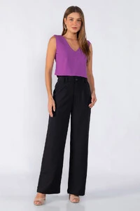 Blusa curta decote v