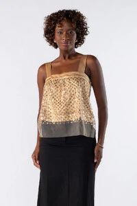 Blusa de alça bordado com paete