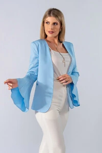 Blazer liso sem botao manga sino