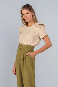 Blusa babado manga