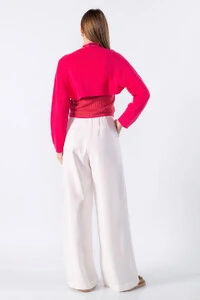 Casaco e top bicolor de tricot