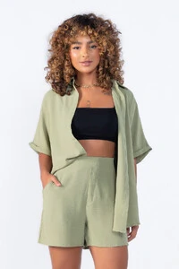 Conjunto camisa e shorts social