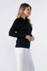 Blusa gola alta canelada