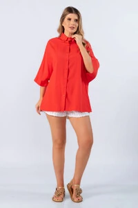 Camisa manga curta em viscose