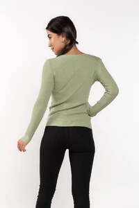 Sueter em viscose com botao e cordao