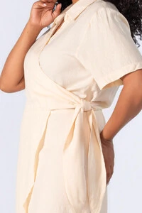 Vestido em algodao transpassado