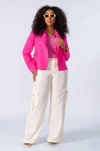 Blazer em viscose com botoes