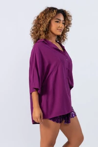 Camisa manga curta em viscose