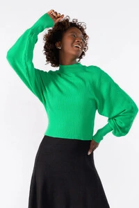 Blusa manga longa bufante