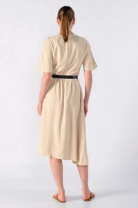 Vestido midi gode com manga morcego