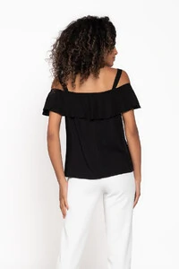 Blusa em viscose com alca e babado