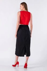Blusa em alfaiataria bicolor