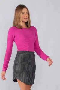 Blusa canelada decote quadrado