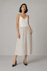 Vestido longo saia em poa
