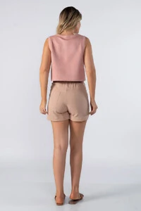 Blusa curta regata suede