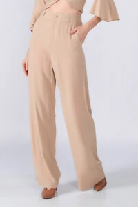 Calca pantalona em viscose basica