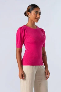 Blusa em viscose manga princesa