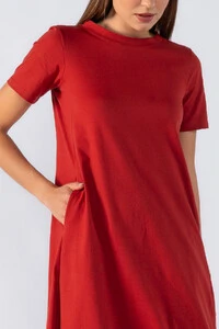 Vestido midi basico em algodao