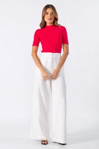 Blusa canelada gola alta