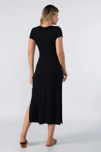 Vestido longo de malha fina