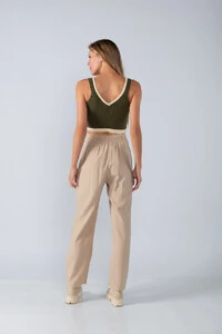 Cropped em tricot bicolor