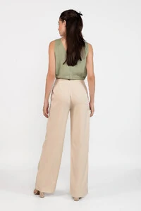 Calca pantalona alfaiataria lisa