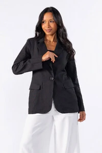 Blazer linho com ombreiras