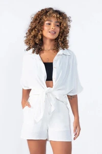 Conjunto camisa e shorts social