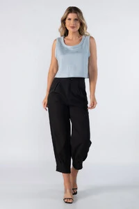 Blusa curta regata suede