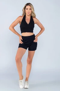 Shorts sport curto em malha tezturizada