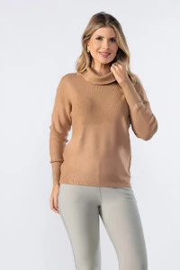Blusa gola alta canelada