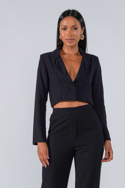 Foto Blazer curto viscose um botao
