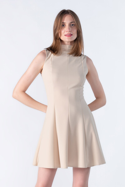 Foto Vestido crepe acinturado