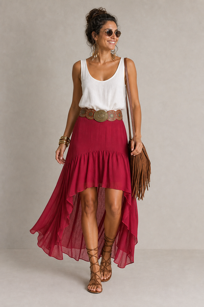 Foto Saia de chiffon boho